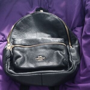 Coach Black Leather Mini Backpack